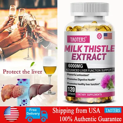 Liver Cleanse & Detox Support Supplement 6000mg Milk Thistle Extract • $10.75
