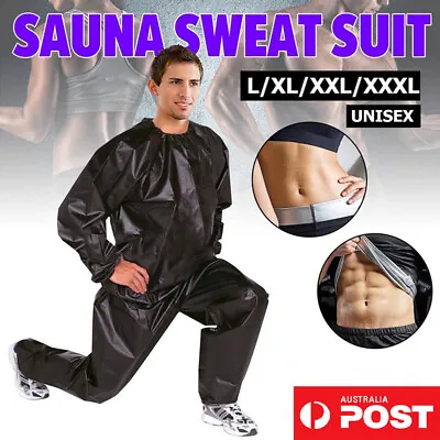 $18.79 • Buy L-XXXL Fitness Sweat Sauna Suit Exercise Gym Clothes Training Weight Loss Suit