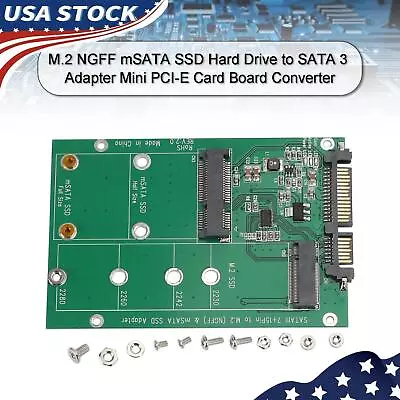 M.2 B / B+M KEY NGFF 2.5  MSATA SSD To SATA III Board Converter Adapter Card YU • $13.79