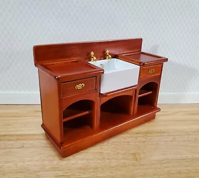 Dollhouse Kitchen Sink Cabinet With Drawers 1:12 Scale Miniature Wood Furniture • $21