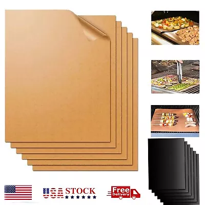 6 Pack BBQ Grill Mats Outdoor Cooking Baking Non Stick Reusable Grilling Mat • $10.98