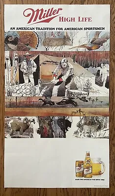Miller High Life Beer Poster An American Tradition For American Sportsmen NOS • $14.97