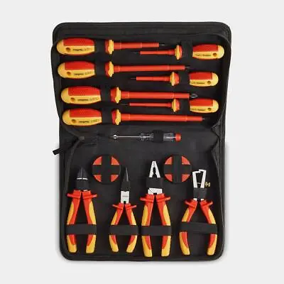 VDE Insulated Hand Tool Set - Electrician Screwdriver & Pliers Tool Set W/ Case • £62.95