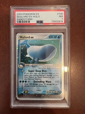 $15.50 • Buy 2003 Pokemon EX Sandstorm Wailord EX Holo Rare #100/100 PSA 7 NM Near Mint