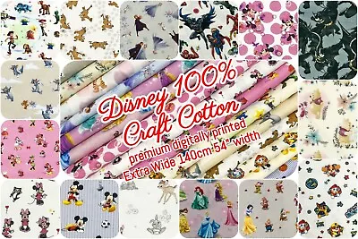 Disney 100% Craft Cotton Fabric 140cm Wide - Licensed Characters 30 Design Print • £5.49