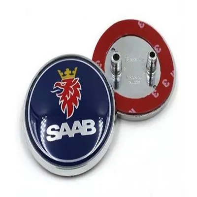 Saab Boot Rear Trunk Badge Emblem Blue 93 9-3 95 9-5 2003-2010 BRAND NEW 2 Pin. • £8.95