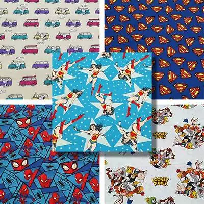 MARVEL SUPERHERO & CARTOON COTTON FABRIC RANGE * ELEVEN DESIGNS * Quilting *... • £6.04