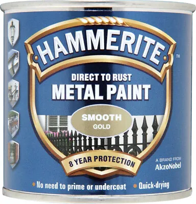 👉 Hammerite Metal Paint Smooth 250ml– Direct To Rust Surface • £11.69