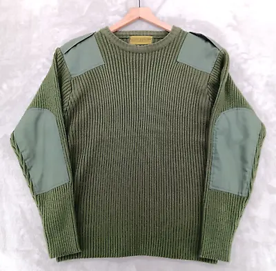 Knox Armory Military Sweater Mens 3XL XXXL Army Green Epaulettes Heavyweight • $19.99