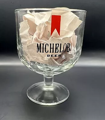 Vintage Michelob Beer Glass Goblet Thumbprint Logo Bar • $8.99