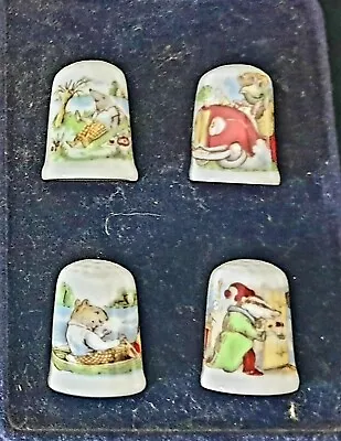 £5 • Buy Birchcroft Thimbles -- Set Of  4 -- Wind In The Willows + Case