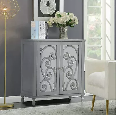 Accent Storage Cabinet 2 Mirrored Doors Decorative Cabinet Buffet & Sideboard • $179.99