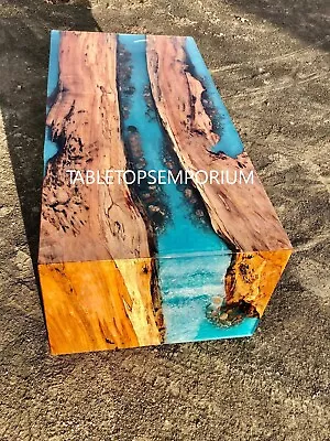 Walnut Coffee Table River Epoxy /Wooden Coffee Table/Medium Size/Live Edge Decor • $1045.76