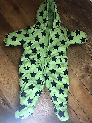 Bright Green Next Snowsuit 6-9 Months With Fleece Inside • £7