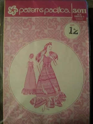 Uncut Patterns Pacifica 3011 LONG MUU HAWAIIAN DRESS Size 12 • $10.90