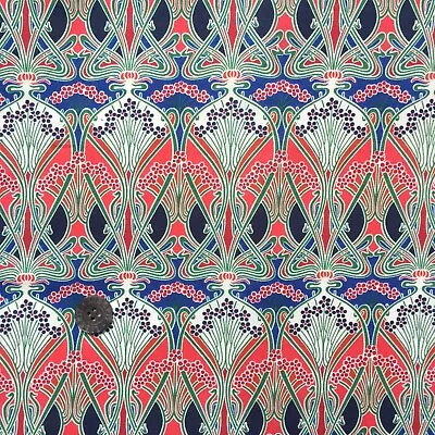 Liberty Tana Lawn™ Fabric *Ianthe* ~ 42cm Wide X 48cm Long - Bright Red Blue • £8.50