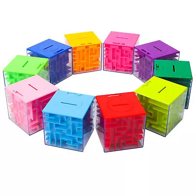 Unique Money Puzzle Box 10pcs Gift Holder Fun Maze Puzzle Game For Kids Birthday • $29.77