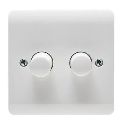 CRABTREE - Instinct 2 Gang 2 Way Dimmer Wall Switch 250W • £69.83