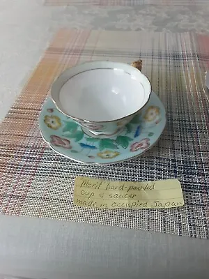 Vintage Merit Occupied Japan Tea Cup And Saucer Hand Painted Floral Design • $23
