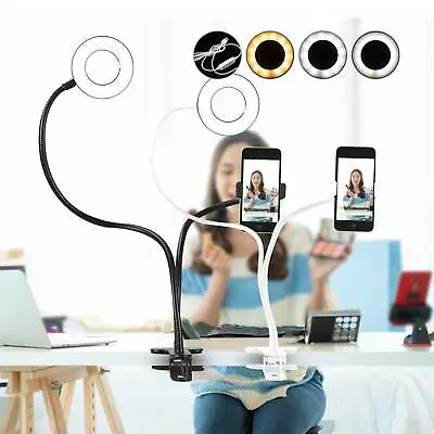 $14.89 • Buy Mobile New Phone Holder With LED Selfie Ring Light For Live Streaming And Makeup
