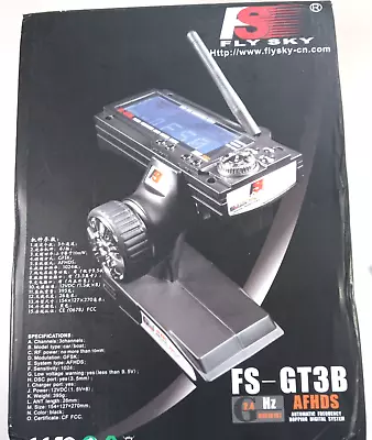 FLYSKY FS-GT3B 2.4 Hz AFHDS Transmitter Radio & 3 Channel Receiver NIB Complete • $40