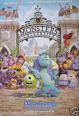 DISNEY  MONSTERS UNIVERSITY CAST IN FRONT OF GATE  POSTER - Monsters Inc. Cast • $17.31