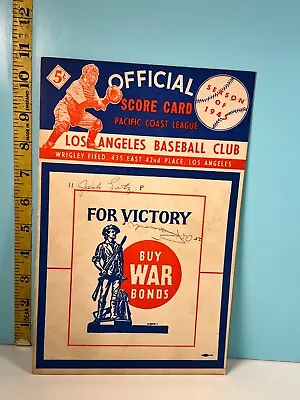 1945 Pacific Coast League Baseball Los Angeles Angels Vs OAK W/2 Autographs • $45