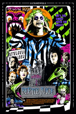 Beetlejuice James Rheem Davis Movie Blacklight Poster Screen Print 24x36 Mondo • $86.99