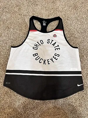 Nike Women Ohio State Buckeyes Racer Back Tank Top Size XL White Black Gray Red • $17.10