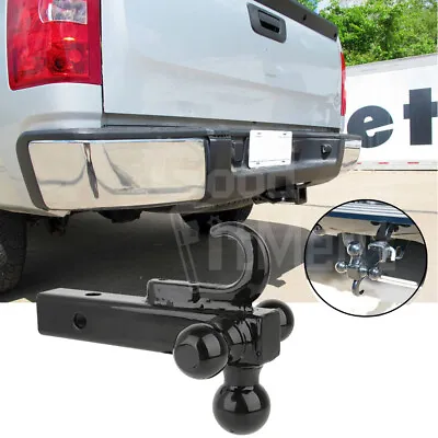 For Chevy Silverado 1500 2  Tri 3 Ball Receiver Trailer Hitch Tow Mount W/ Hook • $59.03