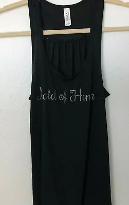 BELLA BRIDAL Women's Maid Of Honor Tank Top Size L Black With Silver Spell Out  • $11.99