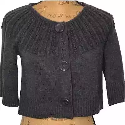 Milly Of New York Original Size Small Merino Wool Cropped Cardigan • $30.99