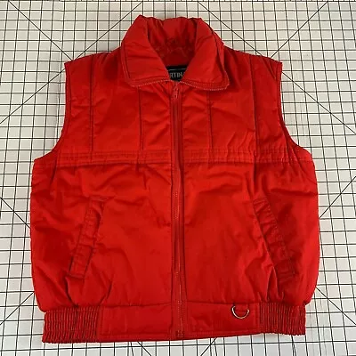 Vintage 80s 90s Marty Mcfly Iconic Red Puff Vest Coat Jacket Surf Skate Grunge M • $63.74