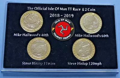 Steve Hislop / Mike Hailwood Isle Of Man Tt £2 Coin Set Unc In Case + Free Gift • £39.95