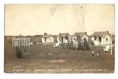 Postcard Rppc Mt. Pleasant Mi. Schlafley States Tourist Cabins 1939 • $3.99