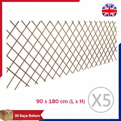 £75.79 • Buy 5X Extendable Willow Trellis Garden Fence Barrier Panel Palisade Climbing Plants