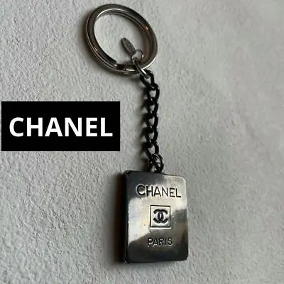 CHANEL Key Ring Holder Bag Charm Pink Black Silver Metal Chain Coco Rare Vintage • £159.75