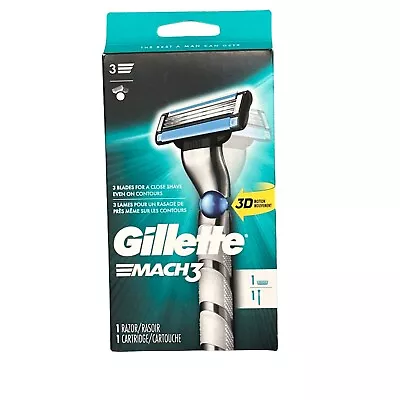 Gillette Mach3 1 Cartridges 1 Razor 3D Motion Movement 3 Steel Blade • $9.99