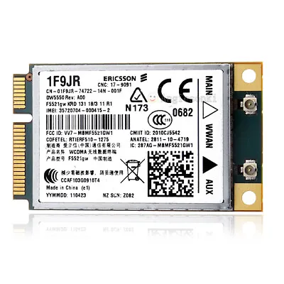 Unlocked Ericsson F5521GW DW5550 Wireless 3G WWAN Card Mini PCI-E For DELL E5420 • £10.07