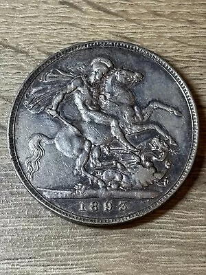 Victoria Crown 1893 0.925 Silver LVI • $39.46