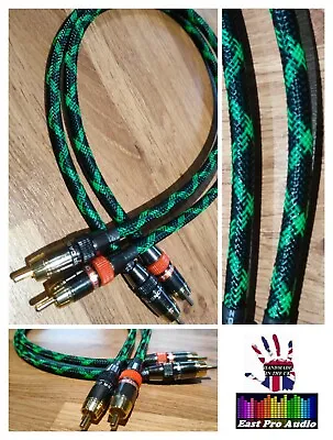 £14.99 • Buy *HIFI Special* Monster/Europa RCA Phono Cable Black & Green Braided 0.5m Pair
