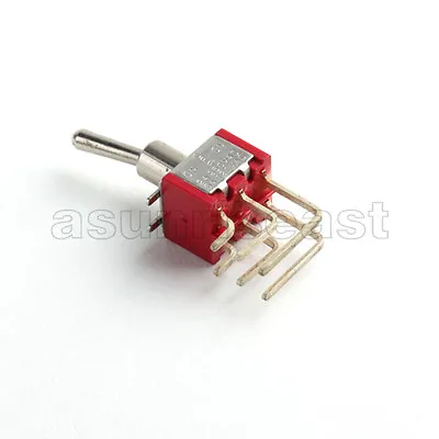 $5.35 • Buy 5 × Mini Right Angle Toggle Switch Switches DPDT 3 Position ON OFF ON PCB Mount