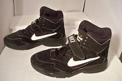 Vintage 1994 Nike Air Flight Basketball Shoes Men 8 630111-011 Black White • $64.95