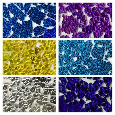 Mirror Safety/Tempered Broken Glass Mosaic Tiles Crafting Pieces 150g/0.33lb • $15
