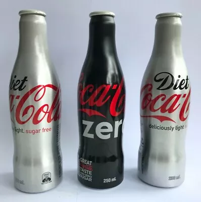 3 X Coca Cola Aluminium Bottles 2014 2 X Diet 1 X Coke Zero • $20.99