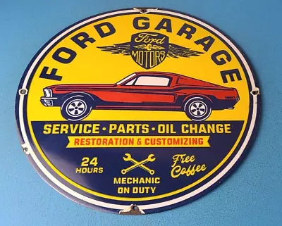 Vintage Ford Motors Sign - Garage Gas Pump Classic Automotive Porcelain Sign • $147.47