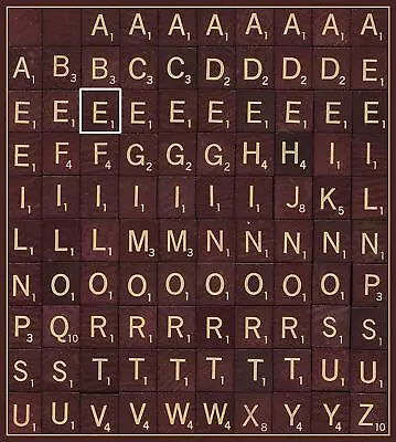 Letter E Scrabble Deluxe Replacement Wood Tile Maroon With Gold Letter • $1.79