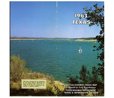 Vintage 1963 Texas Official Road Map – State Highway Department (2631) • $11.99