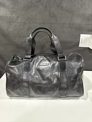 FOSSIL Black Leather Transit Duffle/Weekend/Overnight Bag • $80