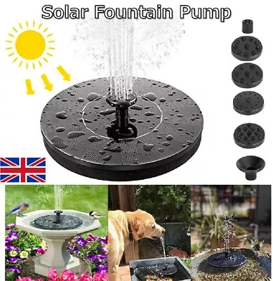 Solar Water Pump Feature Pump Garden Pool Lawn Small Pond Aquarium Fountain UK • £11.09